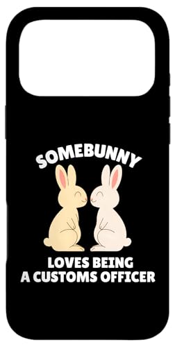 Somebunny Loves Being a 税関職員 かわいいイースターバニー スマホケース iPhone 17 Pro Max 用
