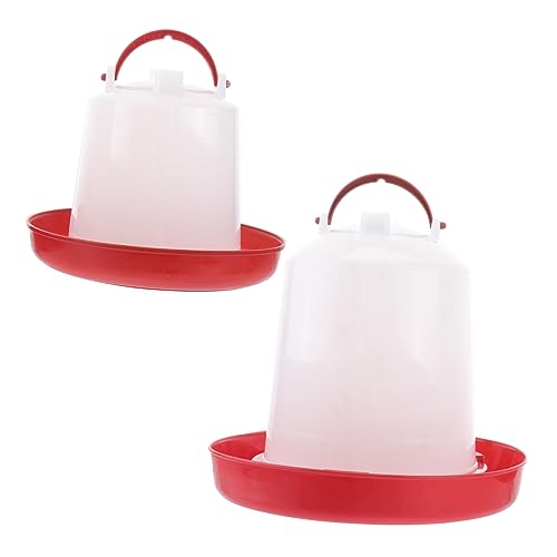 GALPADA 2pcs Chicken Duck Water Containers Feeder Set 1l 1.5l Farm Poultry Watering System