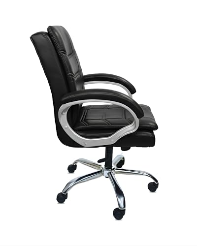 Image of activa Executive Revolving Office Chair | Ergonomic Computer Desk Chair with Cushioned Seat| Heavy Duty Steel Base, Adjustable Height & 360 Swivel Wheel| Study /Home /Offcie Visitor Chair (Star, Black)