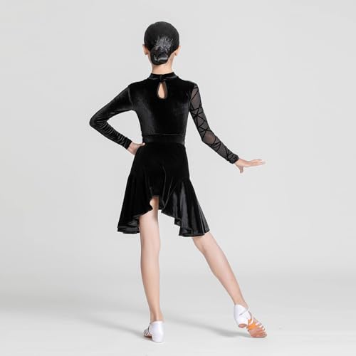 HWBZSZY ベルベットのレースの子供のラテン系ダンス レオタードおよび