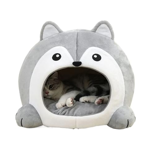 TPRKOEZNI 柔らかい猫用ベッド ペットバスケット 猫用ハウス ソファ 小型犬用 ラウンジャー クッション 子猫用洞窟 子犬用マット ハウス テント ベッド 猫用品(L)