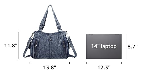 Image of Angel Kiss Handbags for Womens Top-Handle Hobo Purse Roomy Casual Shoulder Bags PU Tote Satchel Purse for Women