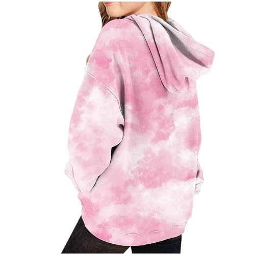 Tie Dye Hoodies for Boys Girls Trendy Preppy Hooded Sweatshirts Oversized Long Sleeve Gradient Shirts with Pockets3