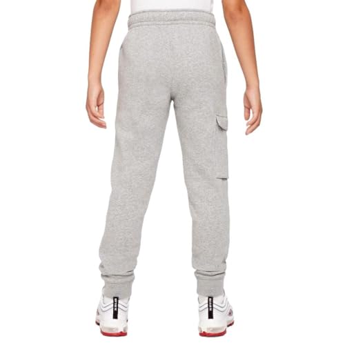 Nike Sportswear Big Kids' (Boys') Fleece Cargo Pants (US, Alpha, Medium, Regular, Dark Grey Heather)