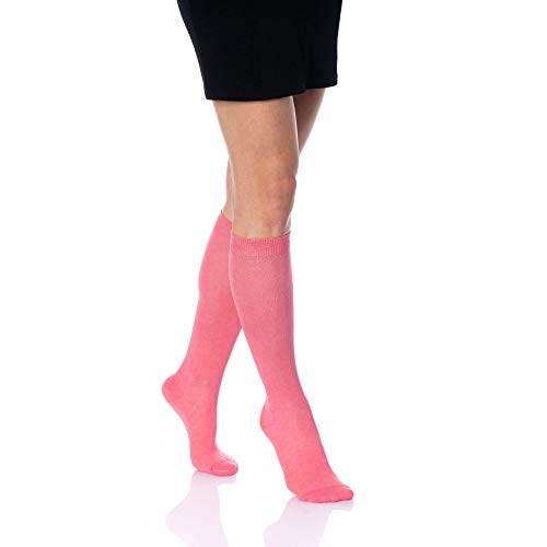 AWS/American Made Women’s Knee High Socks Combed Cotton Solid Colors Soft Long Socks2