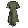 Alaster-Womens-Chiffon-Short-Sleeve-Casual-Midi-Dress-Irregular-Hem-Summer-Dress Alaster Queen Women's Chiffon Short Sleeve Casual Midi Dress Irregular Hem Summer Dress