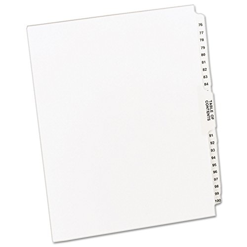 Avery Preprinted Legal Index Tab Dividers with Black and White Tabs
