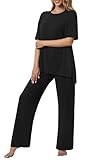 Netsmile Women's Plus Size Lounge Sets 2 Piece Pajamas Set Short Sleeve Long Pants Ladies Pjs Comfy Loungewear...