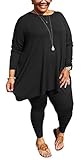 Women's Plus Size 2 Piece Outfits Sets Sweatsuit Long Sleeve Bodycon Pants Tracksuit
