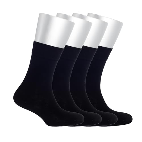 Cosyfeel® Women Crew Socks 4-Pair Soft Eco-Friendly Cotton Material Durable with Seamless Toe Suitable for all 4 Seasons