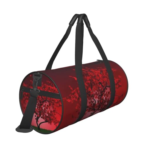 Travel Bag For Women,Red Cherry Blossom Print Personal Item Duffle Bags,Weekend Travel Duffel Tote Bag,Travel Sport Gym Bag For Men,Airplane Travel Essentials For Flying3