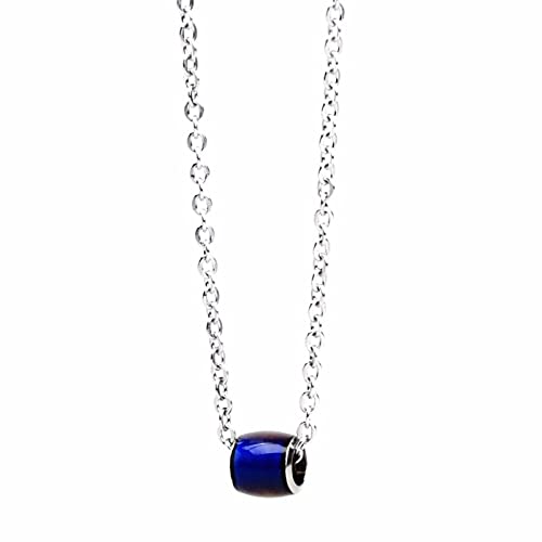 Collier d'humeur avec pendentif perle thermochromique et chaîne acier inoxydable femme