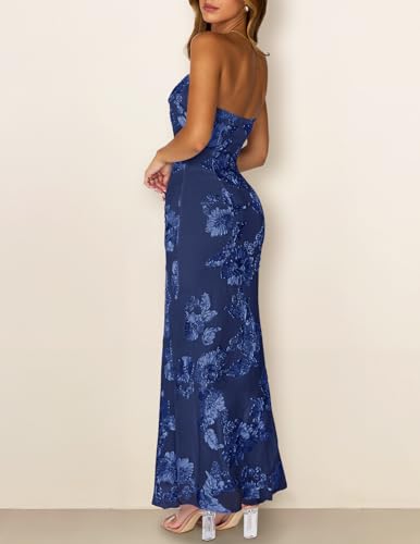 Image of MEROKEETY Women's Summer Floral Wedding Guest Cocktail Maxi Dress