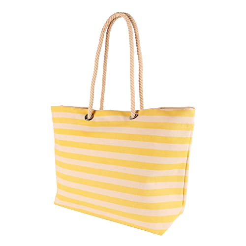 1x Bienenwabe 55 cm x 36 cm großer gestreifte Leinwand Tasche Strandtasche - Reisebotten Einkaufsbesatzer Schulterhandtaschen Taschen - von Nicola Spring Cover
