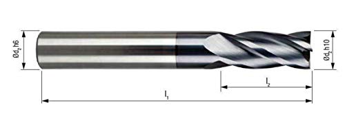 Fraise à ébarber VHM - Revêtement spécial AlCrN - 3 à 12 mm - Couleur au choix - Simple / universel - Dimensions : 4 x 10 x 50 - d2 = 4 mm Cover