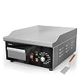 TOPKITCH Electric Griddle, 14 Inch Flat Top Grill Commercial Electric Griddles Stainless Steel Adjustable Temperature Control 90?-575? for Home or Restaurant Use