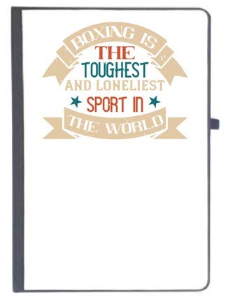 UDNAG Ruled Notebook Diary 'Boxing | Boxing is The Toughest and Loneliest Sport in The World', [A5 80Pages 80GSM]