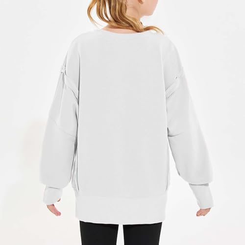 Girls Oversized Sweatshirt Plus Size Loose Cozy Asymmetric Hem Side Split Drop Shoulder Pullover Y2K Shirts2