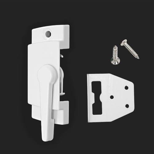 BE-TOOL Cam Action Window Sash Lock Thickened Zinc Alloy Sash Lock White Sliding Window Sash Lock for Double Hung, Vertical and Horizontal Sliding Windows(B)