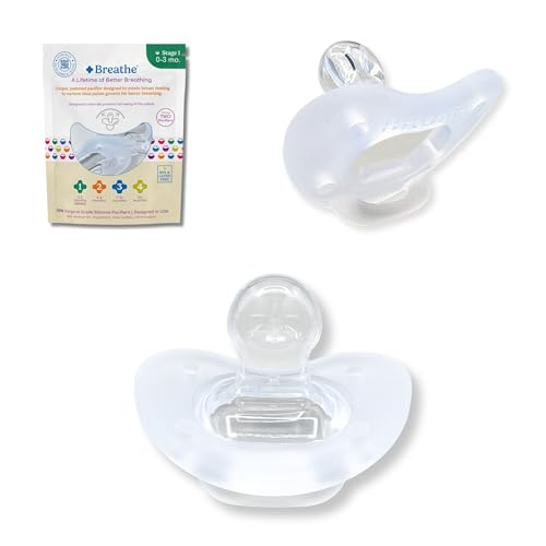 Breathe Baby Pacifier – Patented Design for Natural Oral & Facial Development - BPA-Free, Latex-Free, Pediatrician Developed - Dishwasher Safe 2...