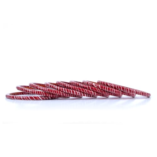 Image of Lac Bangle Set For Women and Girls | Jaipuri Lakh Lehariya Chudi Set | Rajasthani Traditional Chuda |Set of 8