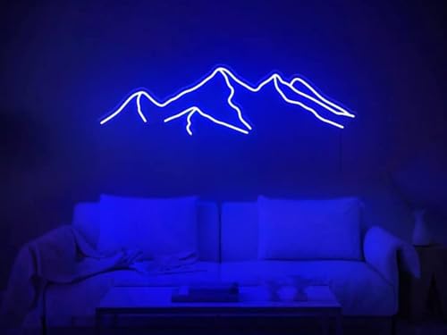 Image of Ulalaza LED Decorative Lights USB Mountains Sunrise Sunset Led Neon Signs Home Decoration Wall Art Holiday Gift Brightness Adjustable 16.5''x9.5''