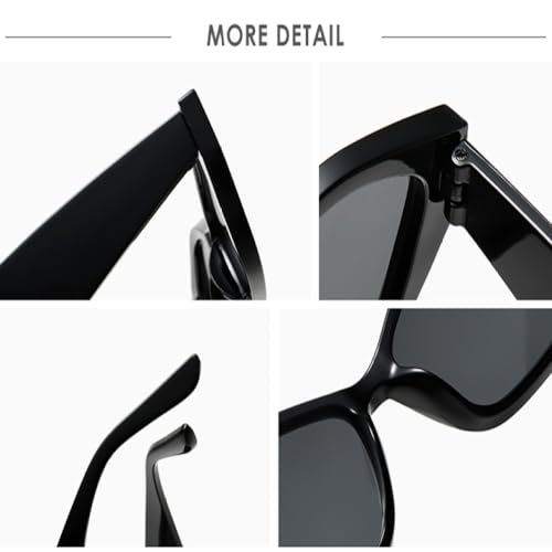 Lunettes de soleil designer polygone design rétro détails rivets de luxe - 4