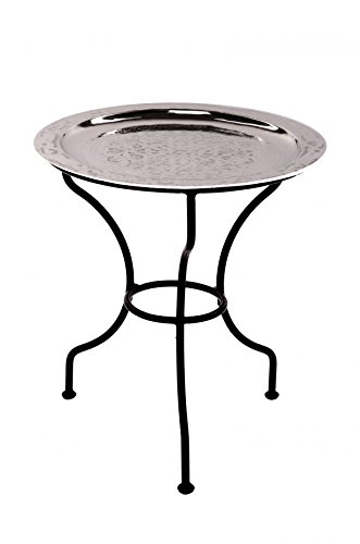 Marrakesch Orient & Mediterran Interior ® Orientalischer Tisch Gibraltar - Silberfarbig, 40cm