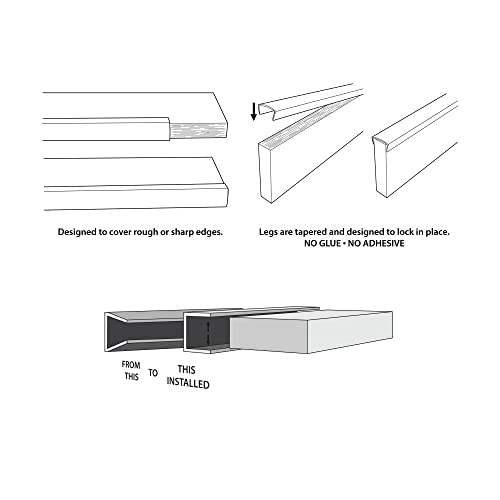 Image of Outwater Plastics Black 1 /2 inch Styrene Plastic U-Channel /C-Channel 36 Inch Lengths (Pack of 4)