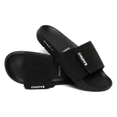 Image of CHUPPS Flow Men's Orthopedic Adjustable Sliders | Lightweight Cushioned Slides | Soft EVA Footbed | Anti-Slip Comfortable Slip-On Slippers for Indoor & Outdoor Use