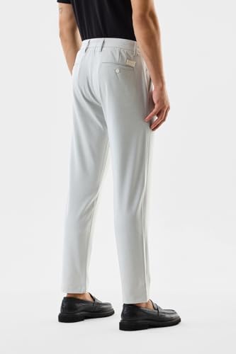Image of SNITCH Men Chinos | Slim Fit Mid Rise Solid Pattern | Cotton Blend with Medium Stretch & Smooth Texture | Button & Zip Closure for Casual & Street Wear
