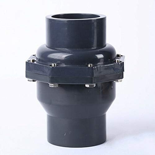 Swing Check Valve SENRISE Non-Return Check Valve PVC Double Union Solvent Weld Pipe Fittings for Metric Pressure Pipe (DN25 Φ32mm)