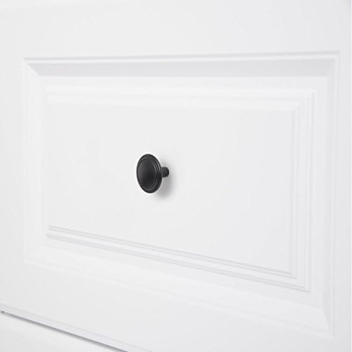 Amazon Basics Straight Top Ring Cabinet Knob, 1.25" Diameter, Flat Black, 10-Pack