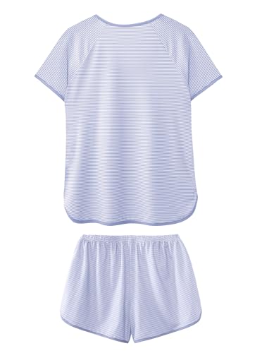 Hilinker Womens Sexy Pajama Set Ruched Lace Trim Cami and Shorts Summer Cute Pjs 2 Piece2