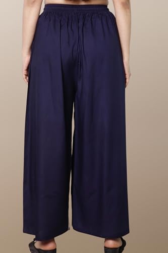 Image of KASANI Women's Solid Rayon Palazzo Pants Regular Palazo