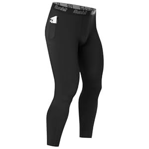 Runhit Men’s Running Leggings with Pockets, 1/3 Pack Compression Pants Sports Tights, Thermal Base Layer Trousers for Gym Football Cycling Jogging