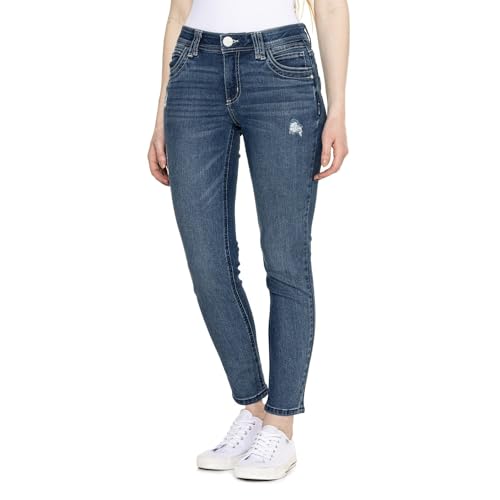 Democracy Women's Ab Solution Straight Leg Jean, Mid Blue Vintage Tech, 10
