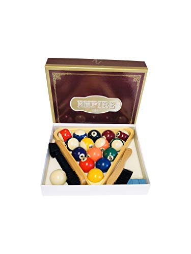 Empire USA Deluxe Billiard 10 Pieces Accessory Kit - with one Set of 2-1/4" Billiard Ball Set