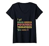 Photo Gallery donna i got fagioli verdi patate pomodori lo chiami divertente maglietta con collo a v Photo Gallery donna i got fagioli verdi patate pomodori lo chiami divertente maglietta con collo a v