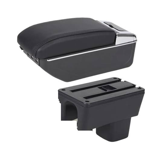 Automobile Armrest, for Suzuki, for Swift 2005-2025 Car Armrest Auto Storage Box Bracing Heighten Interior Central Console Storage Box(D2 Black line No USB)