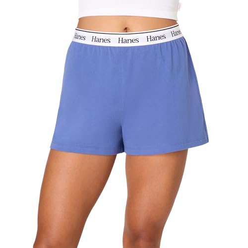 Image of Hanes Womens Originals Pajama Shorts Pack, 2-Pack, Comfywear Pajamas for Women Set, Loungewear Clothing, Sleep Shorts