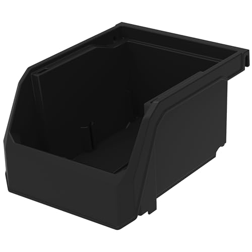 Image of ReadySpace Plastic Containers for Organizing and Storage Bins for Drawers, Desks, Office Organization, and Garage, Stackable Bins, Extra-Small (3 inch x 5 inch x 4 inch), 12-Pack, Black