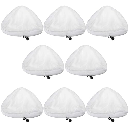Vuzmode 8 Almohadillas de Limpieza de paño de Microfibra for Limpiador a Vapor H2O X5, Limpiador a Vapor for fregona de Piso, Repuesto de Triple Esquina Cabezales de Cepillo para Limpieza a Vapor