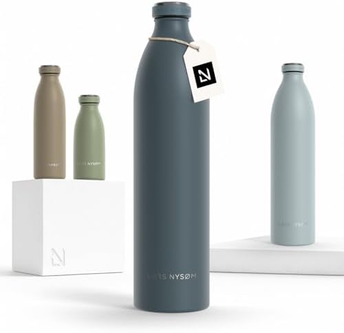 LARS NYSØM Trinkflasche 1 5l - Trinkflasche Edelstahl - Thermosflasche | Hält 12h warm und 24h kalt - Auslaufsichere Wasserflasche - Kohlensäure geeignet - Doppelwandig - Für Sport