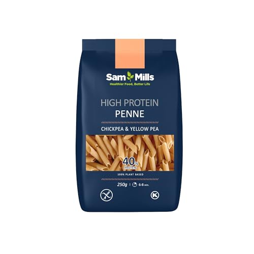 Sam Mills - Penne de Garbanzo y Guisante Amarillo - 250 g - Sin Gluten - Ideal para Dietas Veganas - Pasta de Legumbres - Alto Contenido en Fibra y Proteína