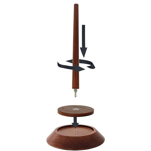 Image of BARVA Yarn Holder 22 Lb Capacity for Chunky Yarn | Smooth Bearing Spinner & Big Rubber Anti Slip Pads for Stability | European Wood Crochet Accessories and Pro Tools for Fiber Crafts