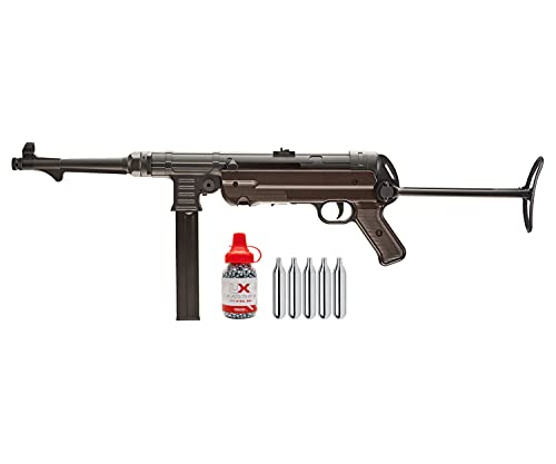 Umarex Legends MP .177 Caliber CO2 Blowback BB Gun Air Rifle with Wearable4U 1500 BBS and 5xCO2 Tanks Bundle