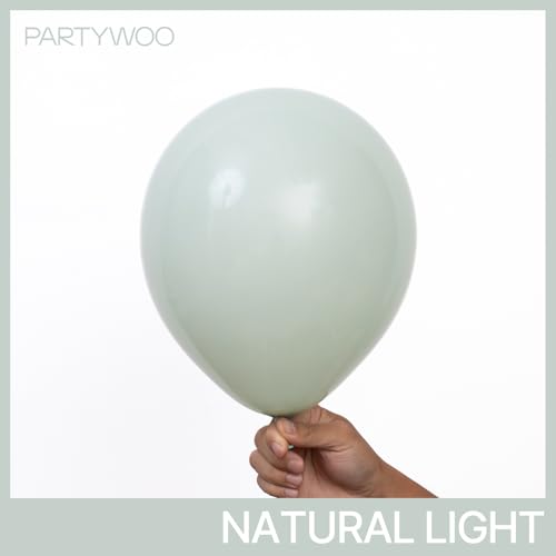 Image of PartyWoo Dusty Green Balloons 50pcs Sage Olive Eucalyptus Green Boho Color