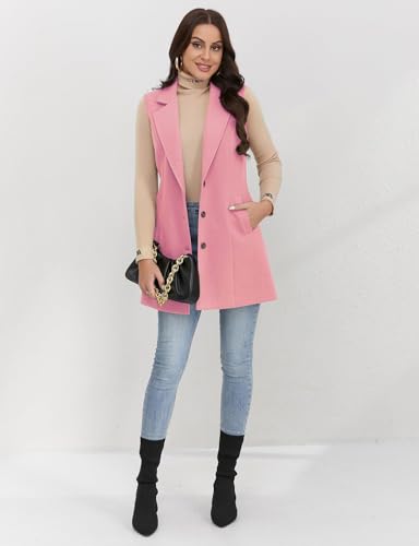 Image of IDEALSANXUN Plaid Vest for Women Fall Winter Sleeveless Blazer Jackets