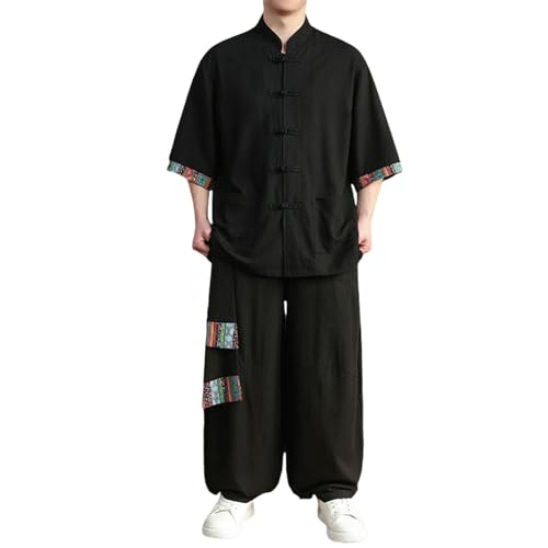 Costume style chinois homme en coton lin pour éviter la chaleur avec style en été